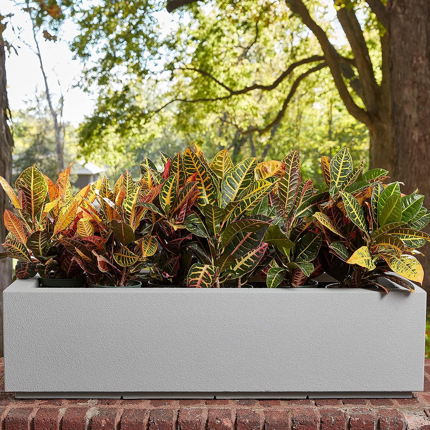 Extra Large Concrete Gray Rectangular Outdoor Planter