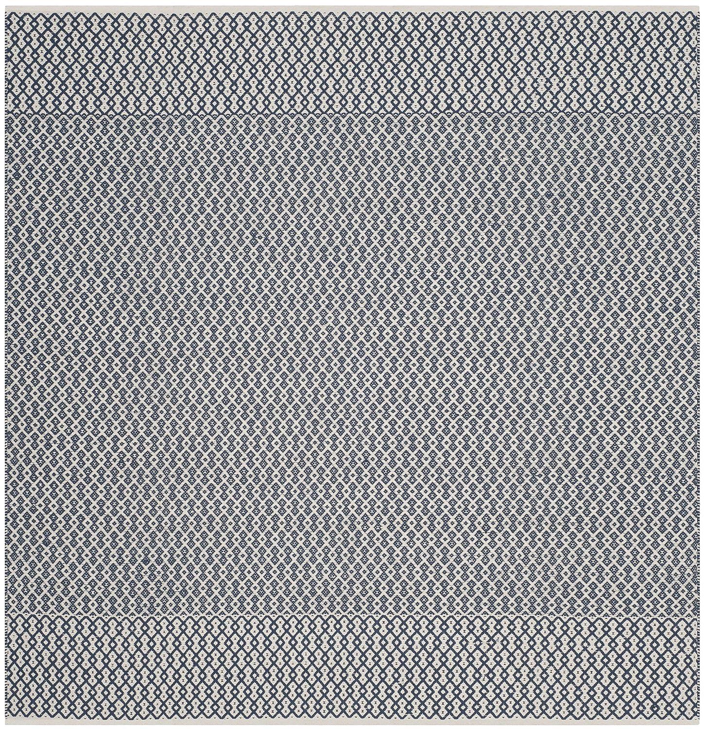 Montauk MTK339 Hand Woven Indoor Area Rug - Ivory/Navy - 6'x6' - Safavieh