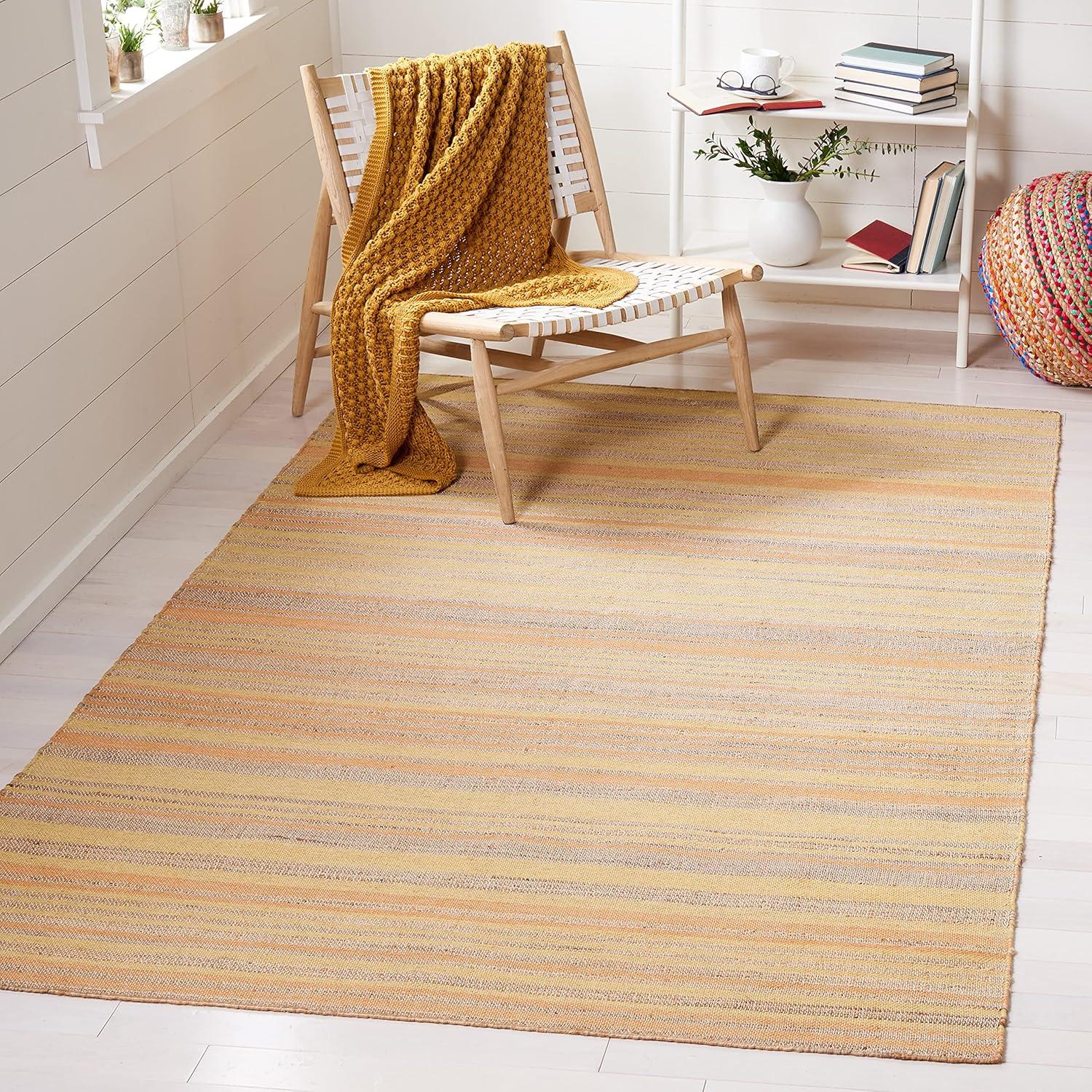 Highland Dunes Grice Hand Woven 50% Jute, 50% Wool Striped Rug