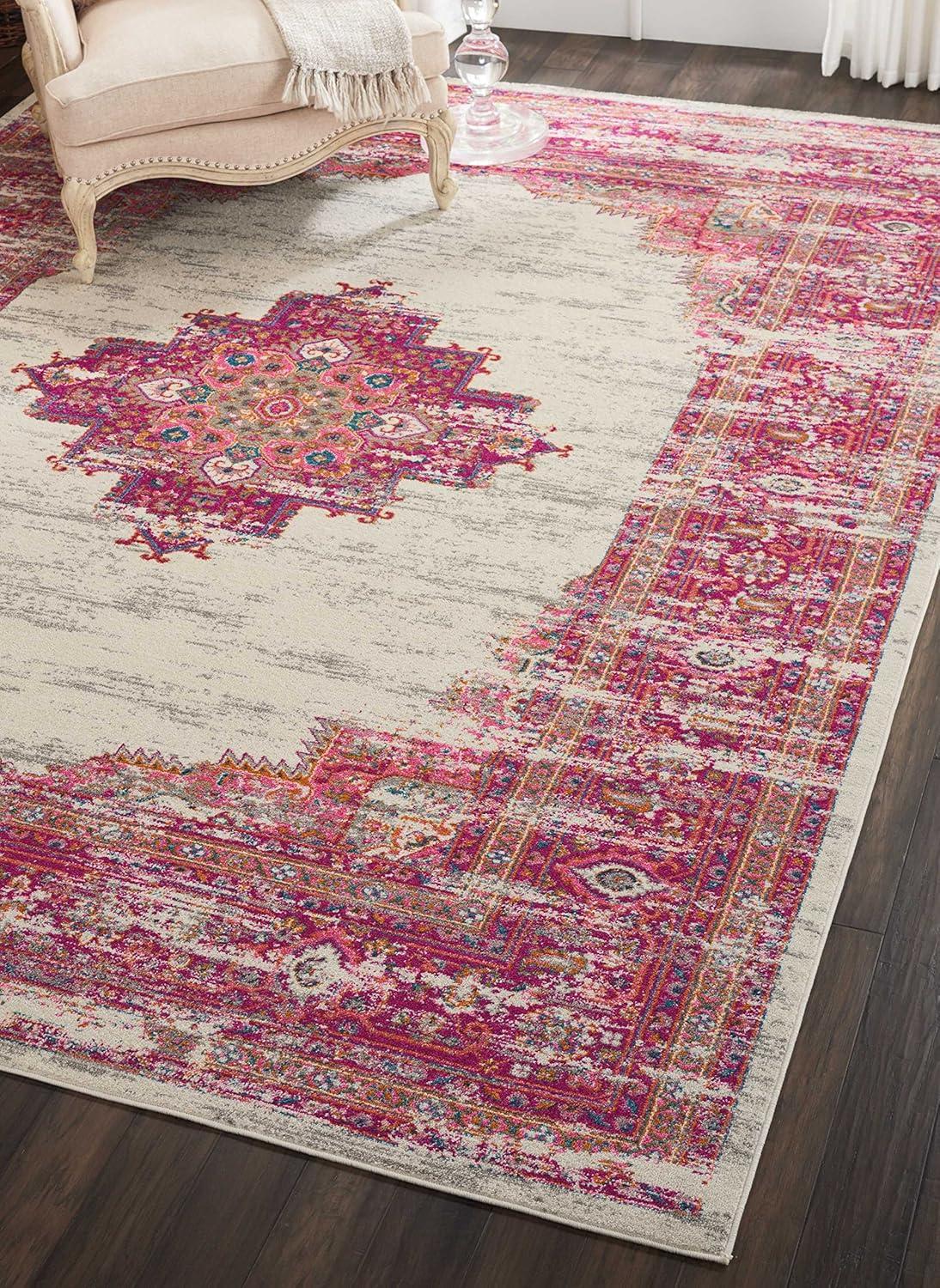 Handmade Floral Denim Rectangular Synthetic 4' x 6' Rug