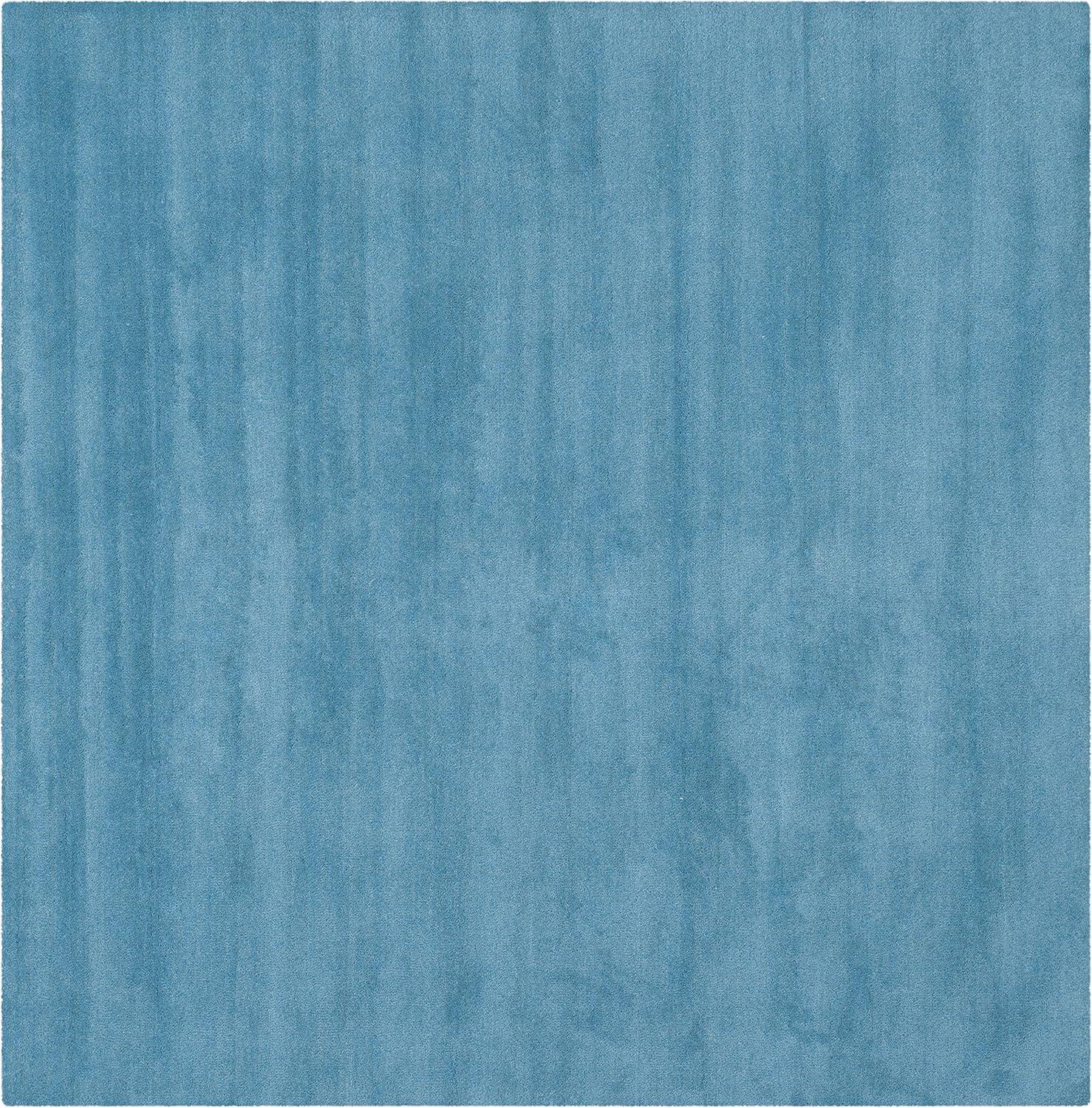 Himalaya Blue 8' Square Handmade Wool Area Rug