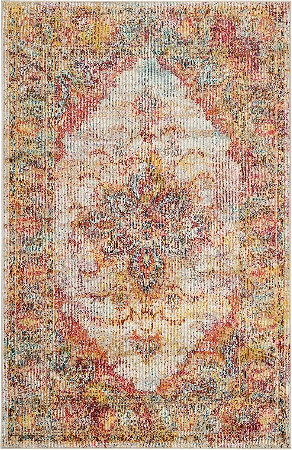 Crystal CRS508 Power Loomed Area Rug - Cream/Rose - 3'x5' - Safavieh.