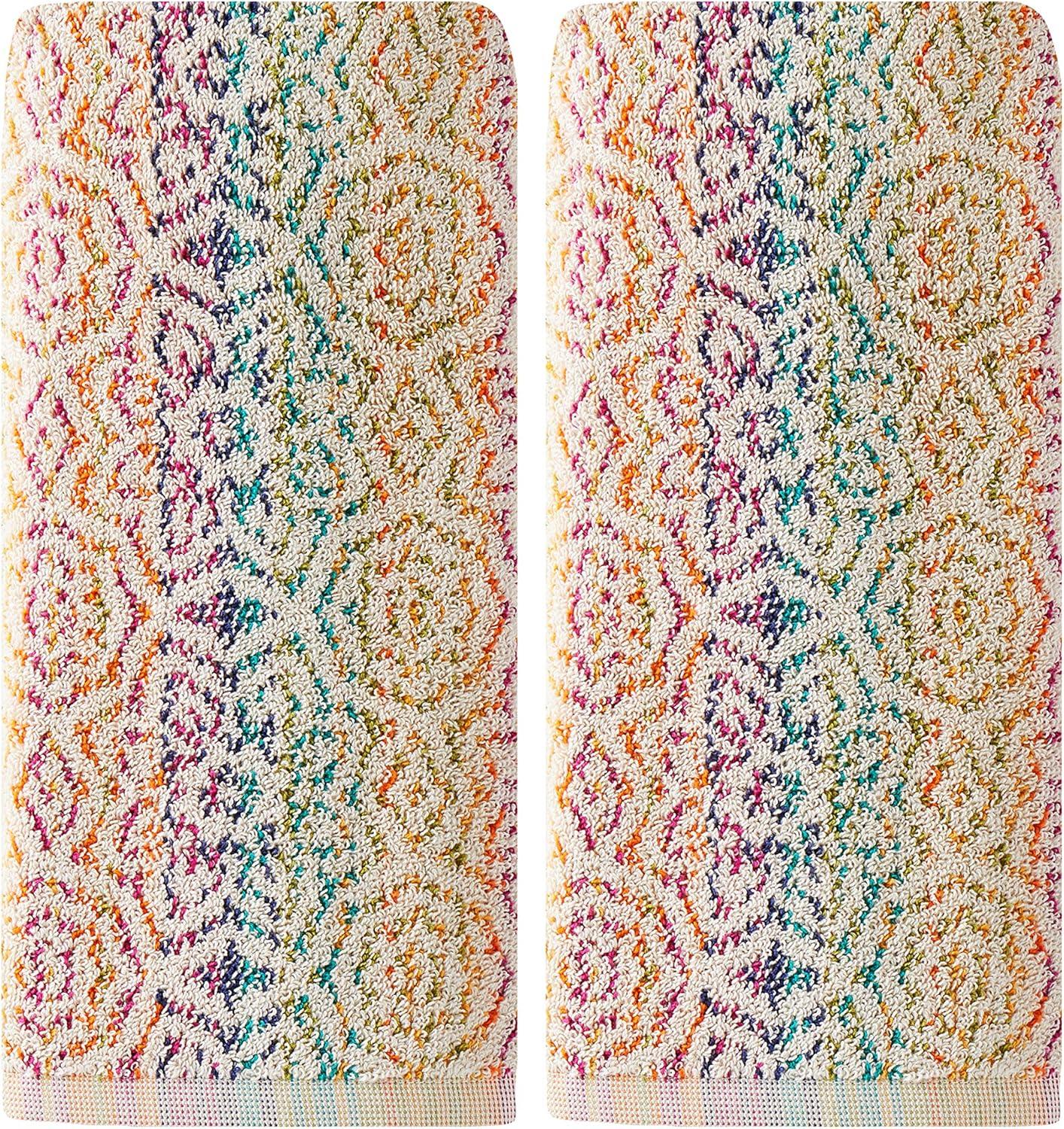 Rhapsody Multicolor Cotton Jacquard Hand Towel Set