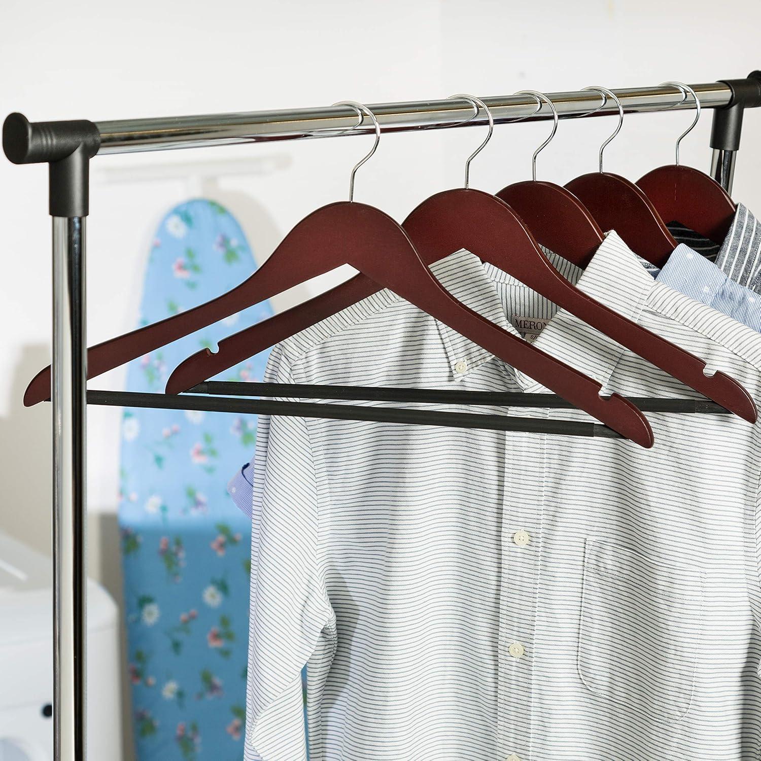 Cherry Wood Non-Slip Swivel Clothes Hangers, 24-Pack