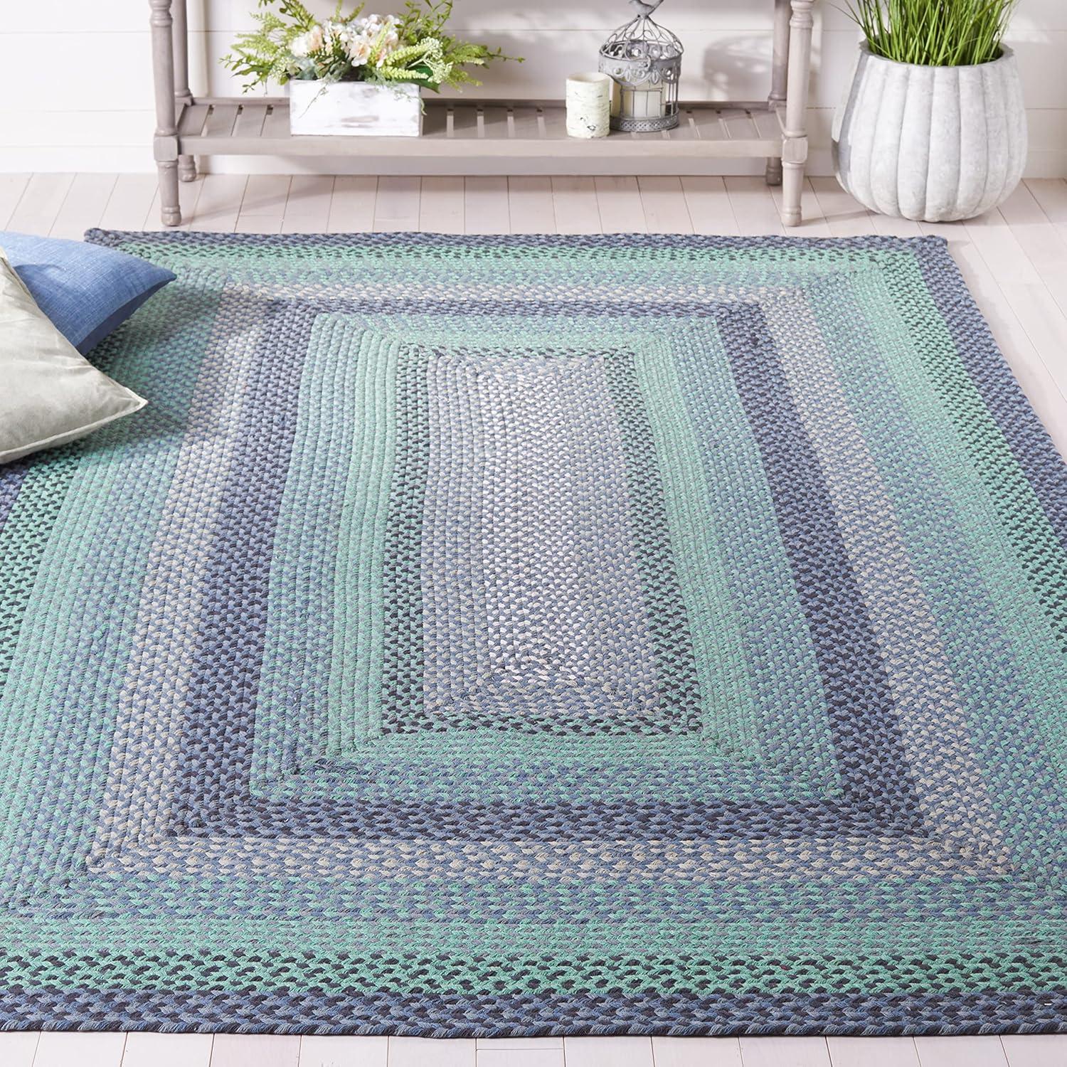 Braided BRD651 Flat Weave Indoor Area Rug - Grey/Green - 5'x8' - Safavieh