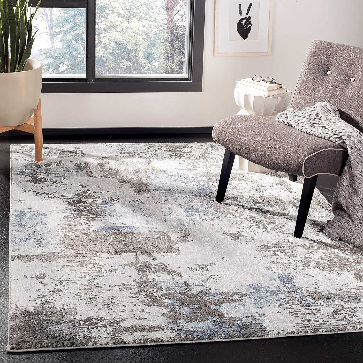 SAFAVIEH Craft Constantine Abstract Area Rug, Grey/Dark Grey, 4' x 6'