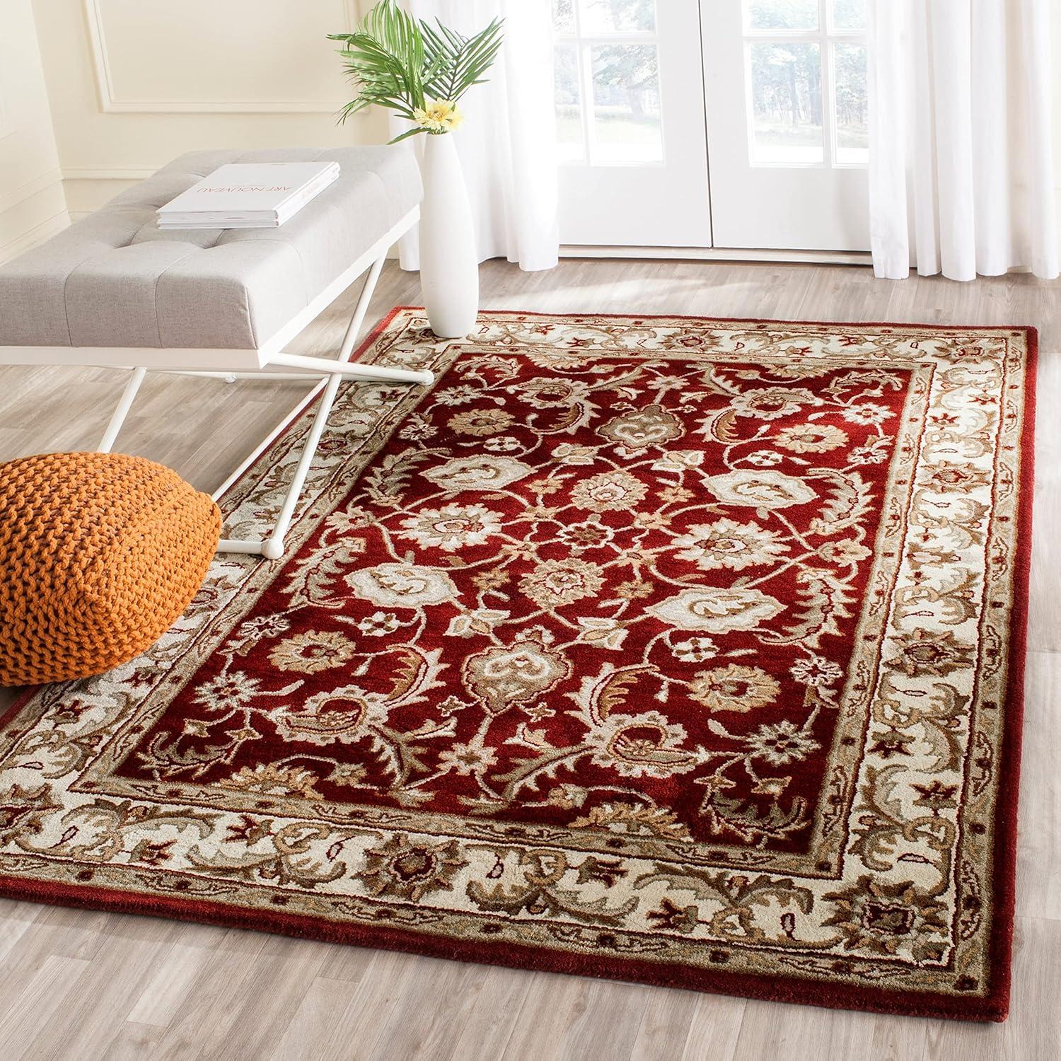 Royalty ROY244 Hand Tufted Area Rug - Red/Ivory - 8'x10' - Safavieh.