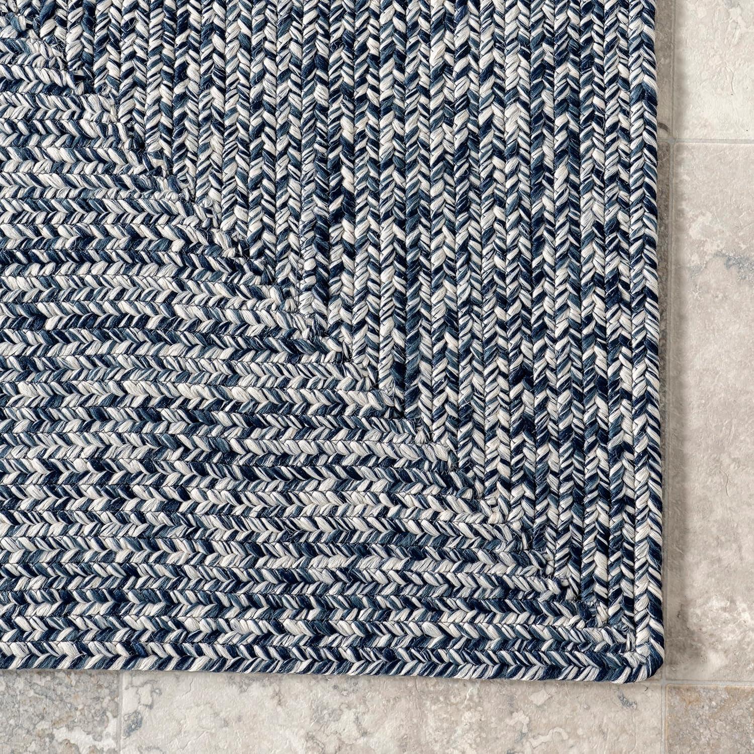 Braided Lefebvre Light Blue 6' x 9' Reversible Synthetic Rug