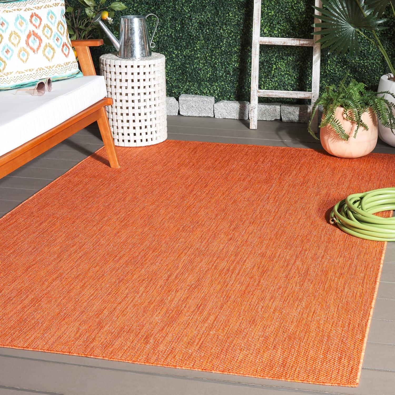 Beach House BHS274 Machine Made Loomed Area Rug - Orange - 9' X 12' - Safavieh