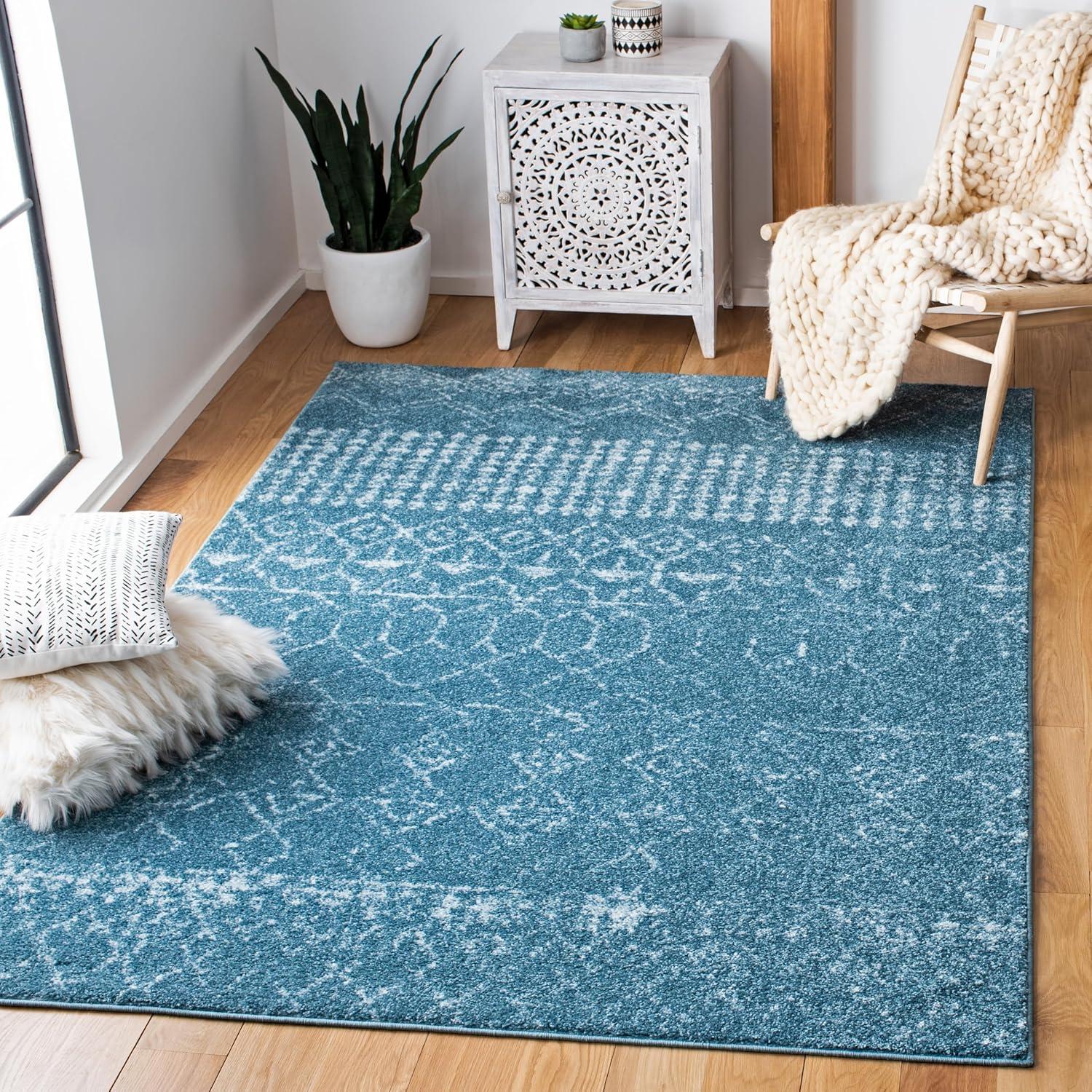 Tulum TUL229 Power Loomed Area Rug - Turquoise/Blue - 5'3"x7'6" - Safavieh.