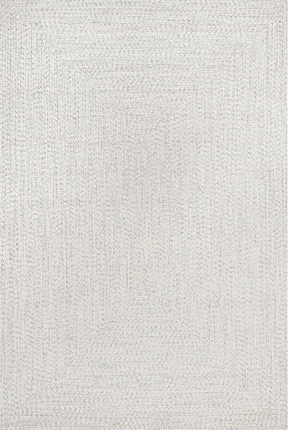 Ivory Elegance 3x5 Hand-Braided Synthetic Area Rug