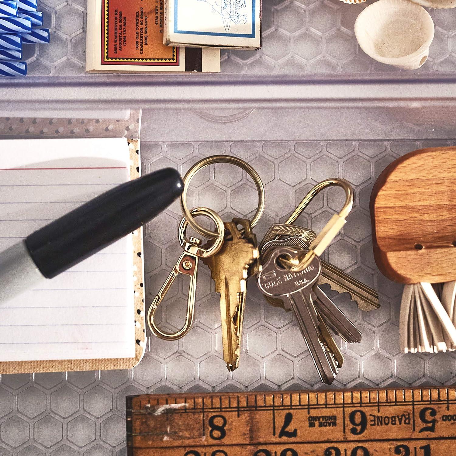 Spectrum Diversified Hexa Drawer Organizer Tray Modern Kitchen Cutlery, Utensil, Silverware Holder, Cabinet Storage, 6 x 12, Clear Frost