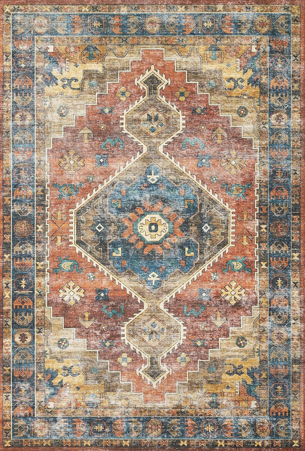 Loloi Skye Rust / Blue 2'-0" x 5'-0" Area Rug