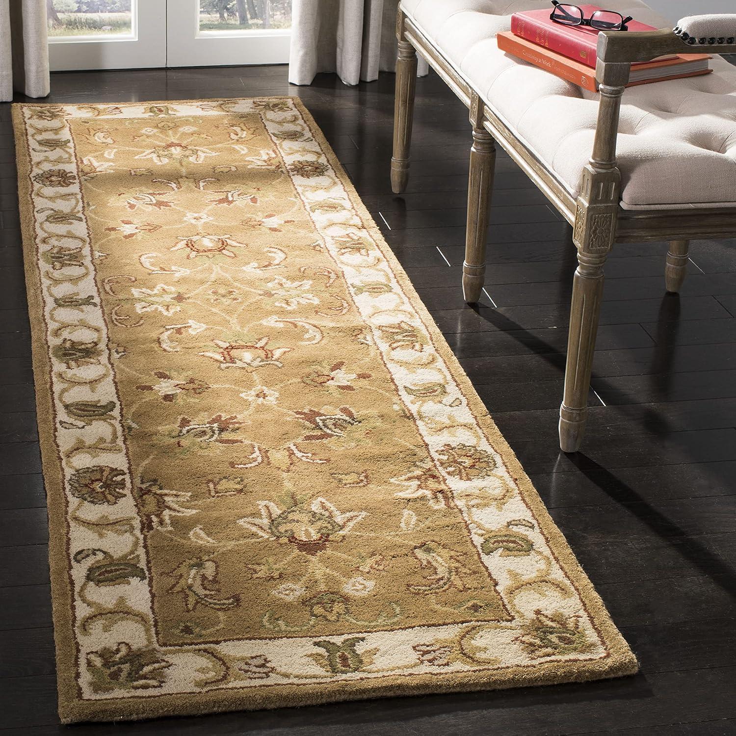 Ivory and Mocha Hand-Tufted Wool Runner Rug