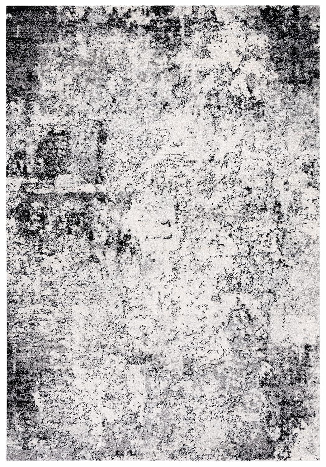 Tulum TUL284 Power Loomed Area Rug - Ivory/Black - 8'x10' - Safavieh.