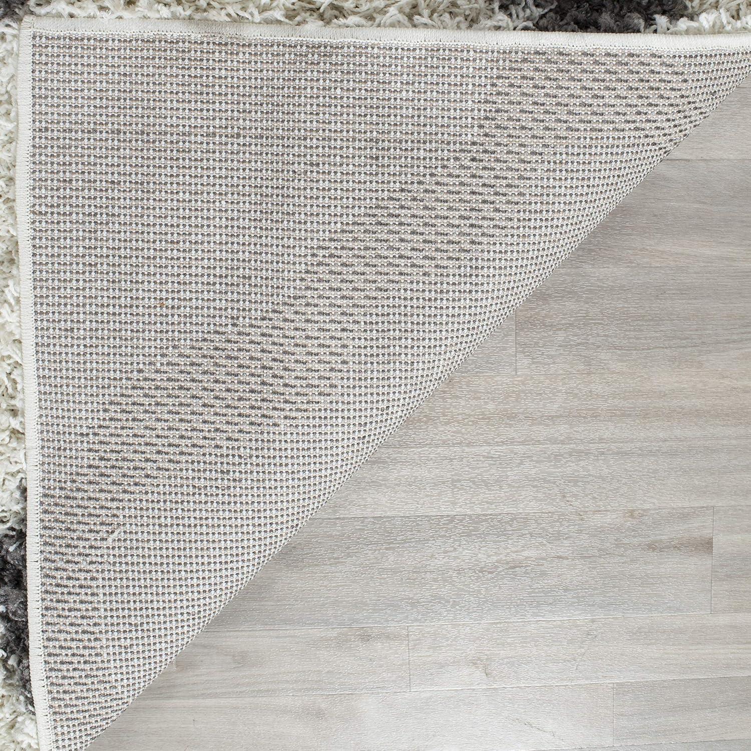 Dallas Shag SGD257 Power Loomed Indoor Area Rug - Ivory/Dark Grey - 6'x6' - Safavieh.