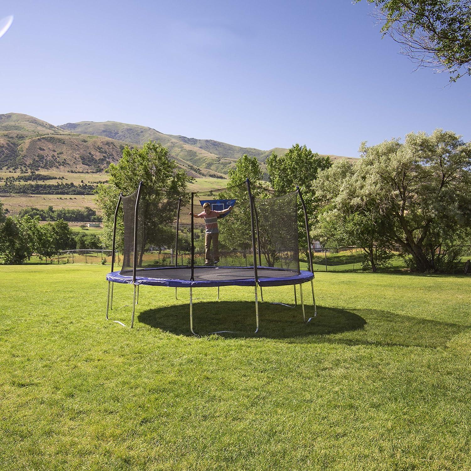 Skywalker Trampolines Skywalker Trampolines 15Ft Round Trampoline With Enclosure  Blue