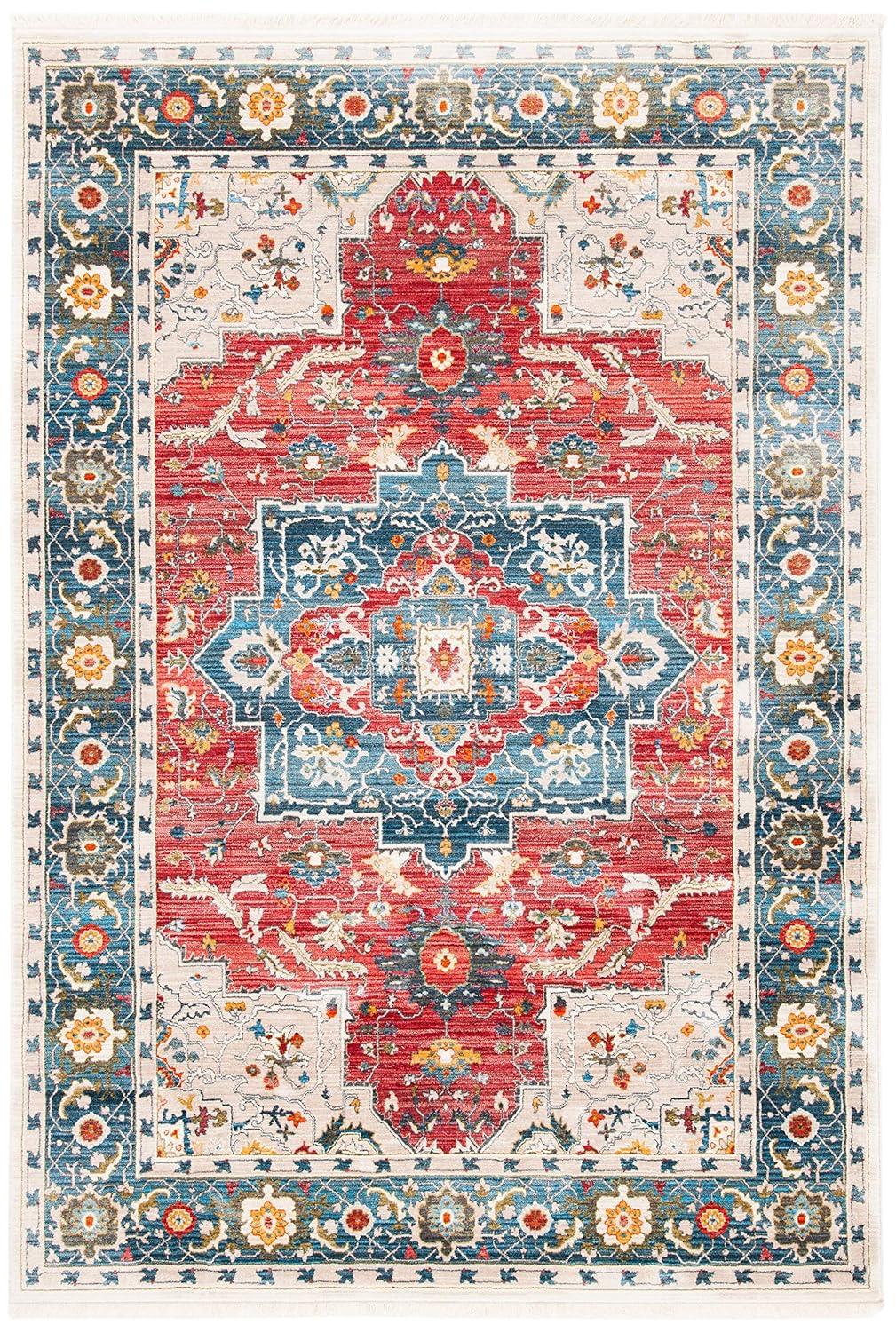 Vintage Persian VTP478 Power Loomed Area Rug - Red/Blue - 4'x6' - Safavieh.