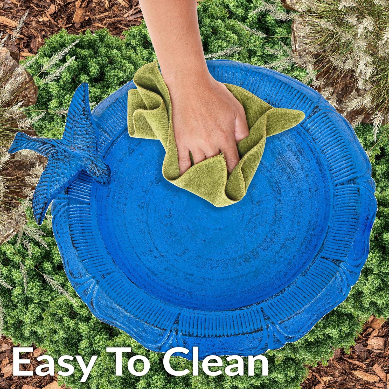 SunnyDaze Decor Garden Visitor Freestanding Cast Aluminum Outdoor Bird Bath & Reviews | Wayfair