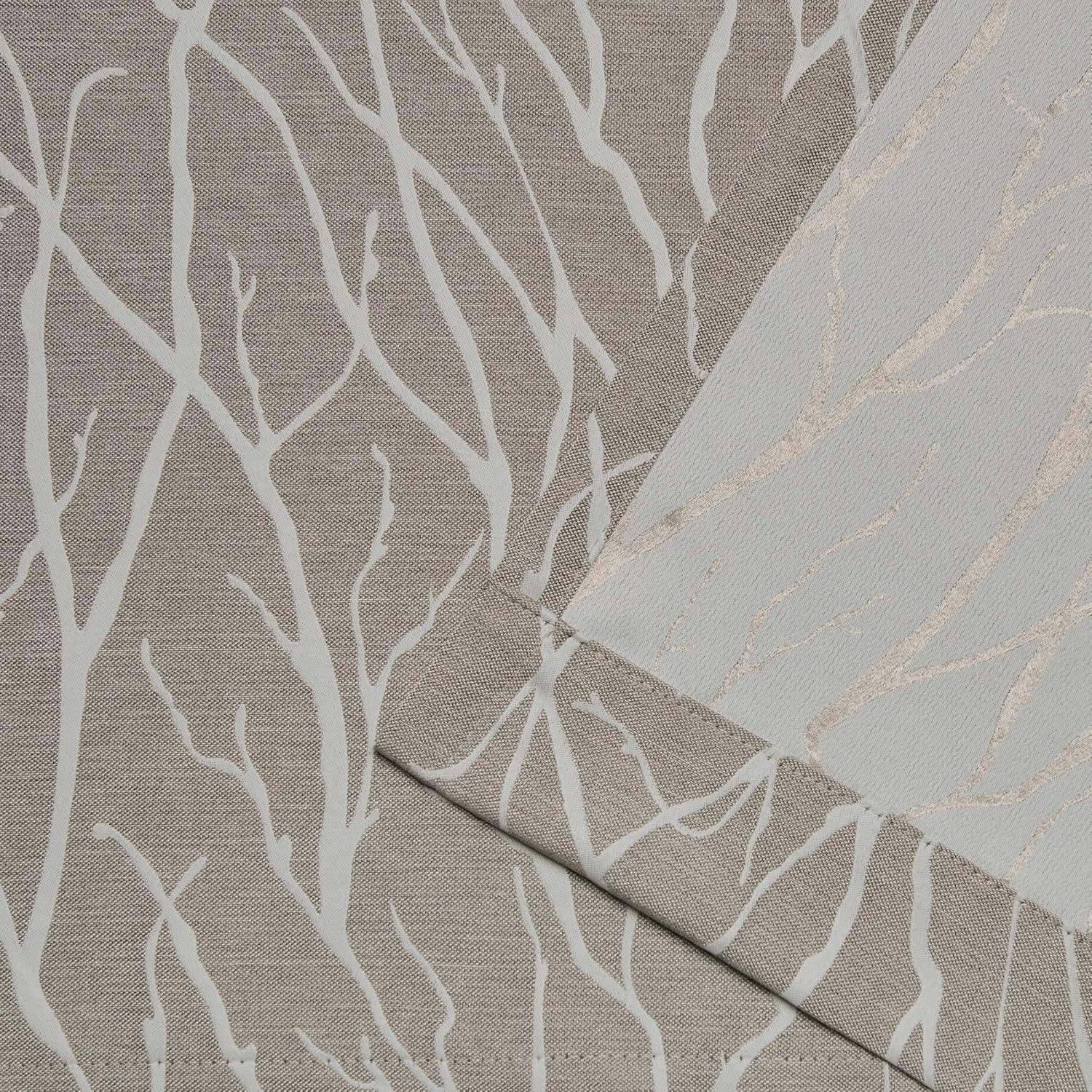 Set of 2 (63"x52") Forest Hill Woven Blackout Grommet Top Window Curtain Panel Gray/Cream - Exclusive Home