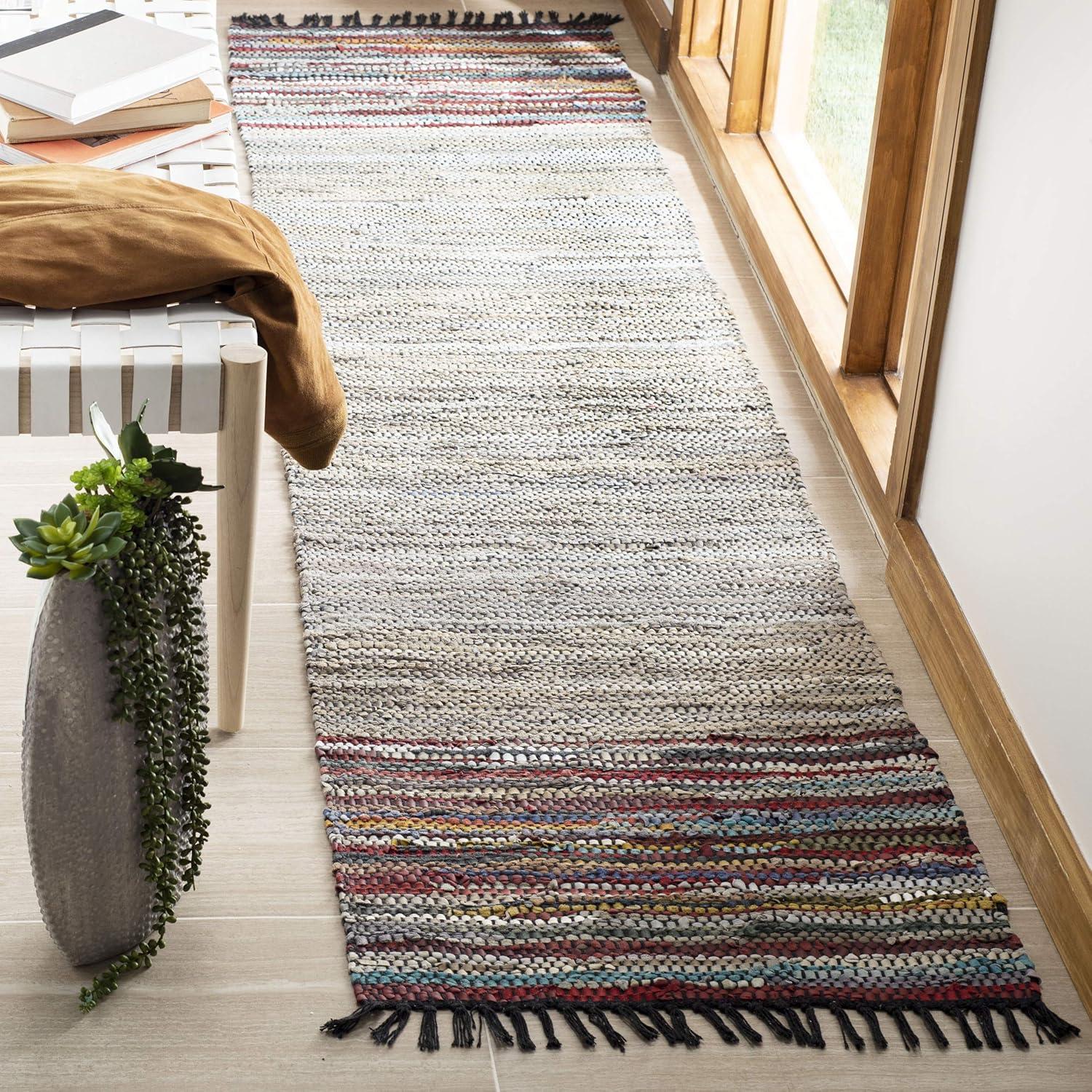 Vintage Leather VTL202 Hand Woven Indoor Accent Rug - Beige/Multi - 2'3"x4' - Safavieh