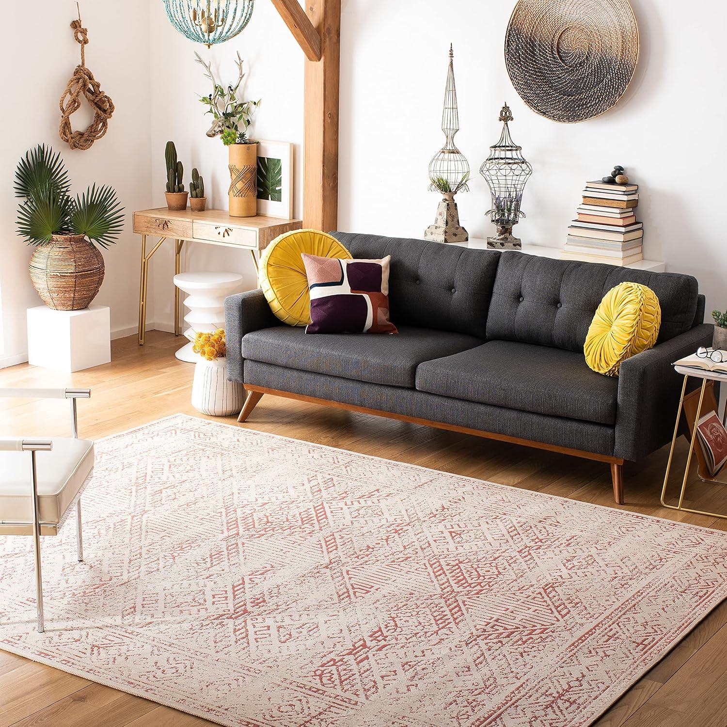 Classic Vintage CLV126 Woven Indoor Area Rug - Beige/Red - 6'x9' - Safavieh