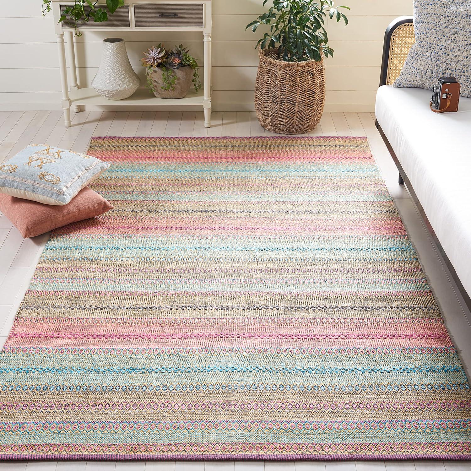 Montauk MTK851 Hand Woven Area Rug - Blue/Pink - 3'x5' - Safavieh.