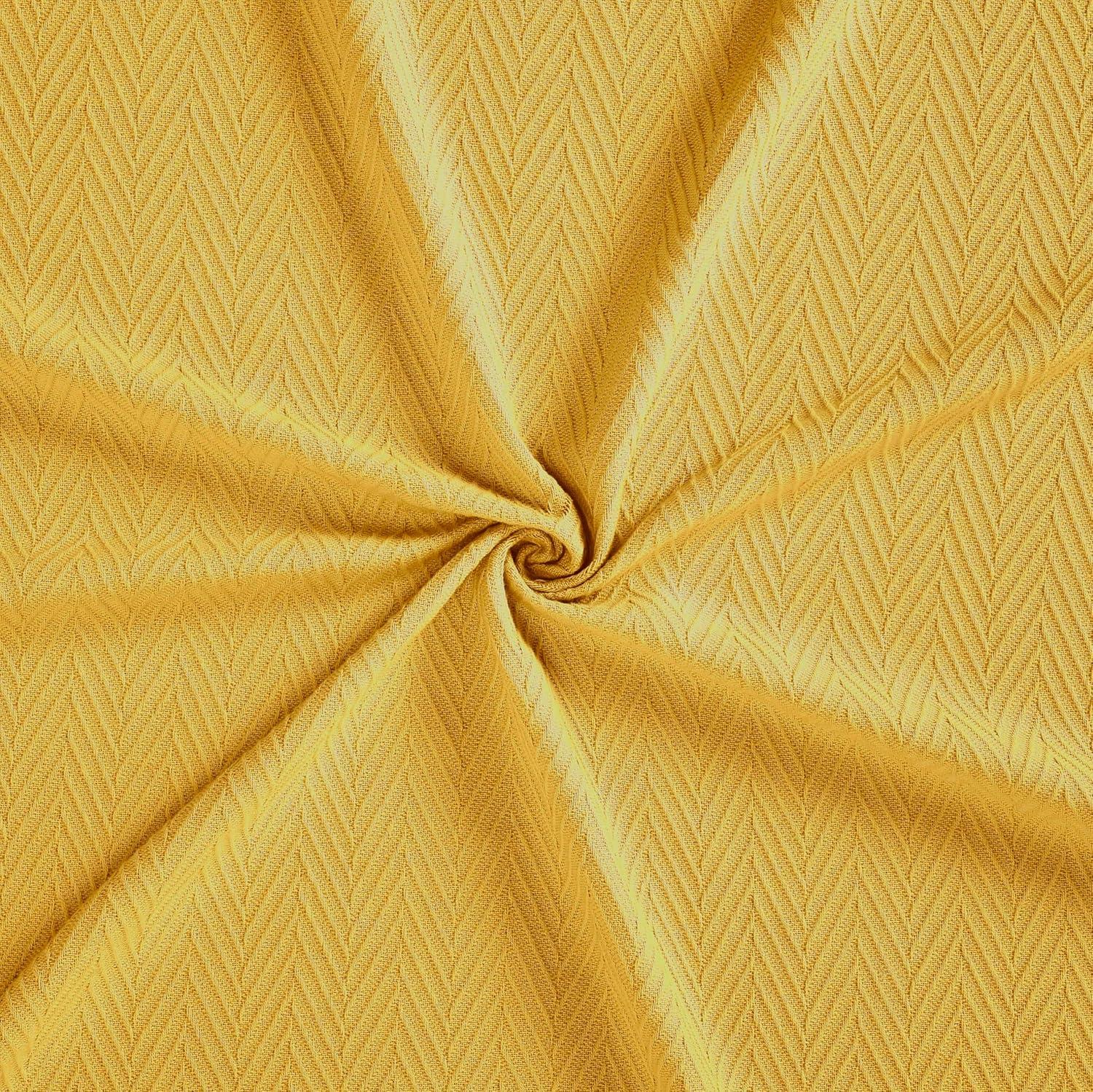 Superior Dobbyweave Knit Cotton Blanket, All Season Breathable Bed Blanket, Twin 66" x 90", Gold