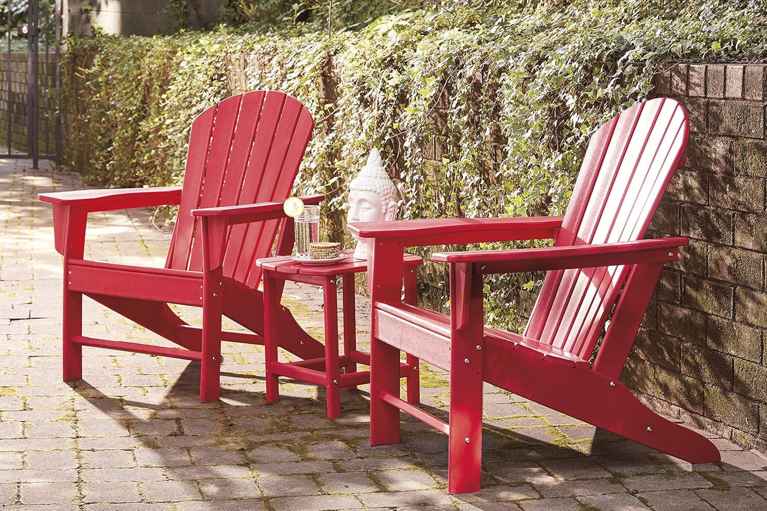 Signature Design by Ashley Contemporary Sundown Treasure Adirondack Chair  Red