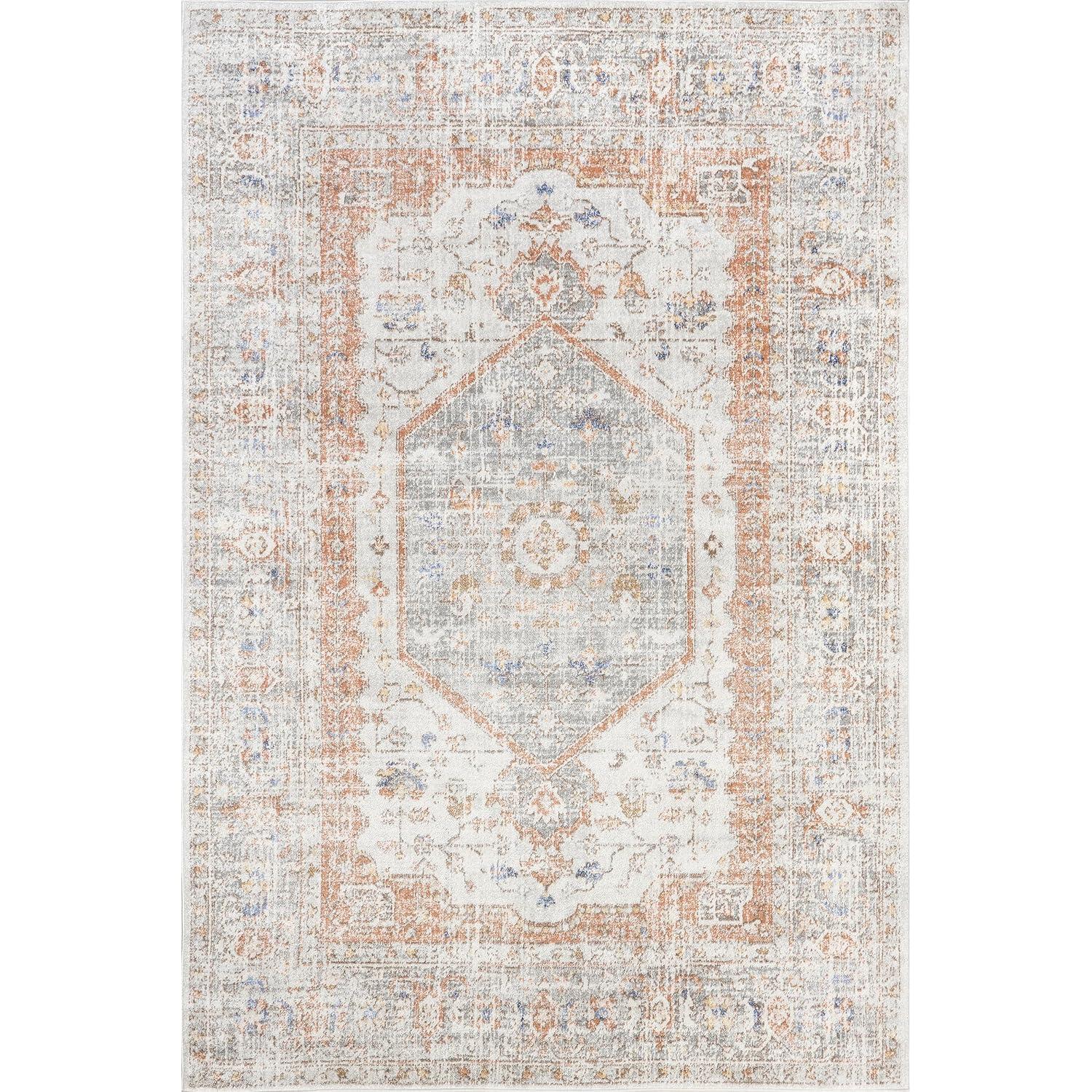 Nuloom Jacquie Medallion 12x15 Indoor Area Rug for Living Room Bedroom Dining Room Kitchen, Silver/Ivory