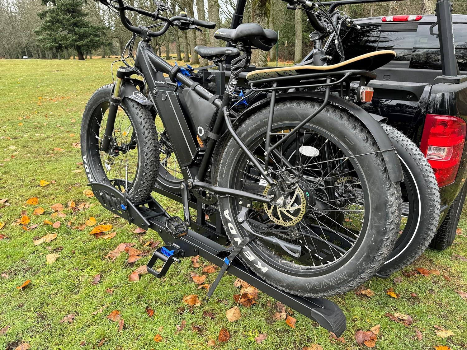 Black Steel Folding Hitch Mount 2-Bike Rack