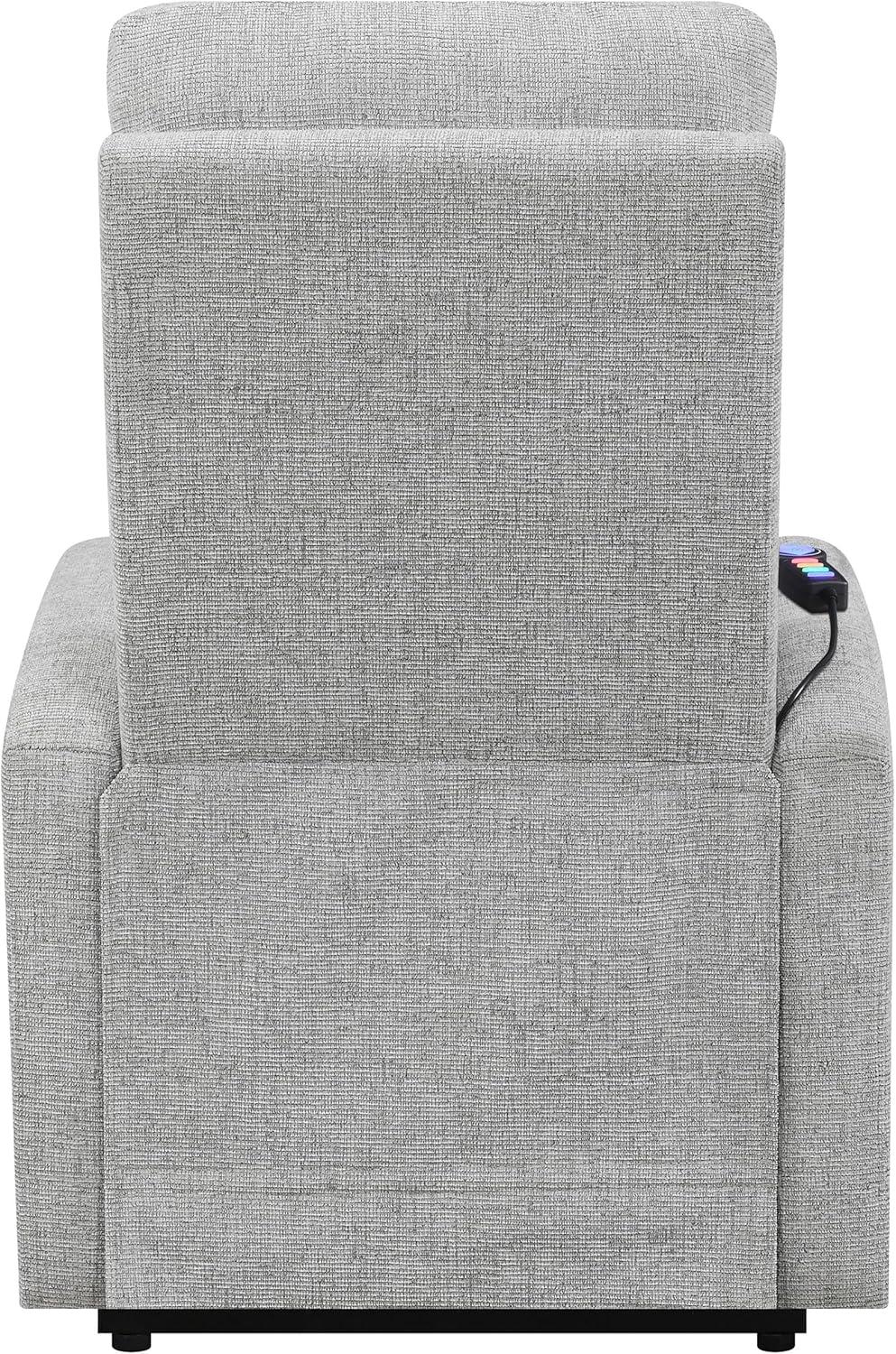 Coaster Howie Tufted Fabric Upholstered Power Lift Recliner in Gray