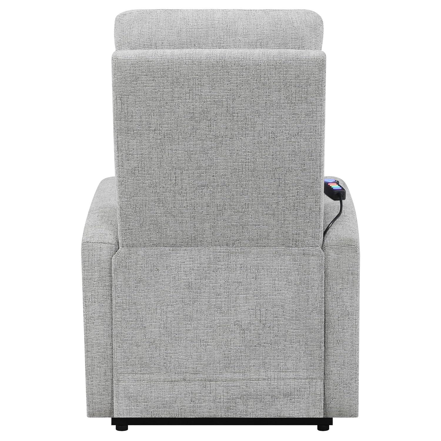 Coaster Howie Tufted Fabric Upholstered Power Lift Recliner in Gray