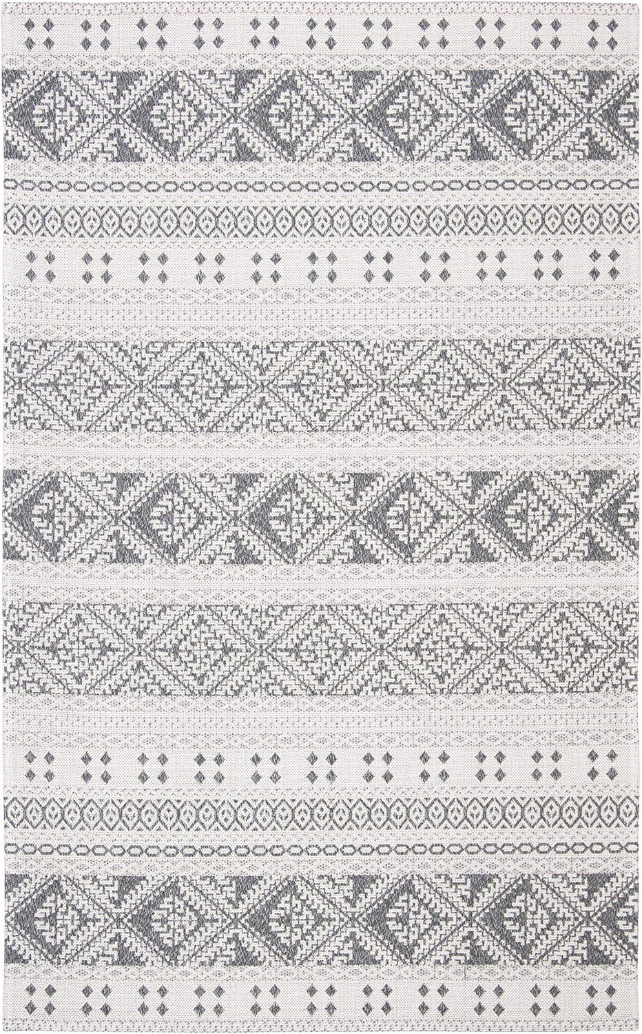 SAFAVIEH Augustine Willoughby Southwestern Area Rug, Anthracite/Cream, 4' x 6'