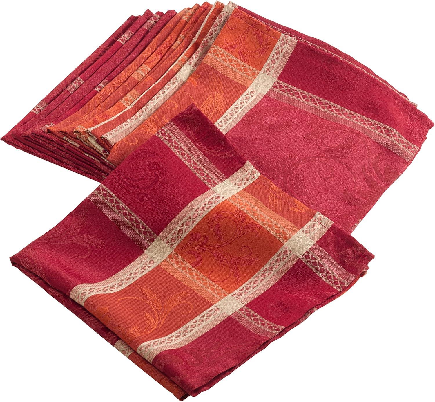 Autumn Plaid Polyester Dinner Napkins Set of 12