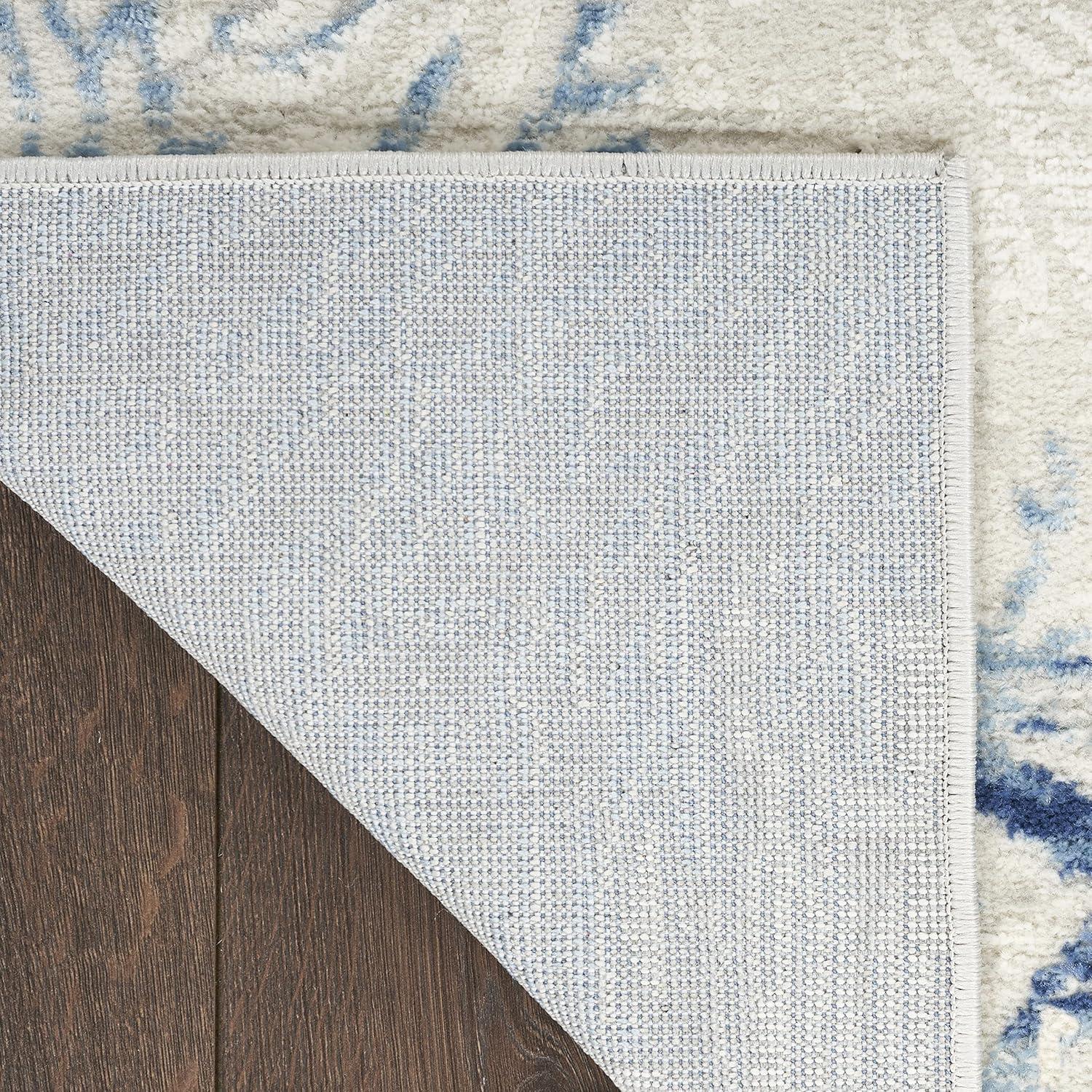 Nourison Pompeii Nautical Indoor Rug Ivory Grey Blue 2'3" x 7'6"