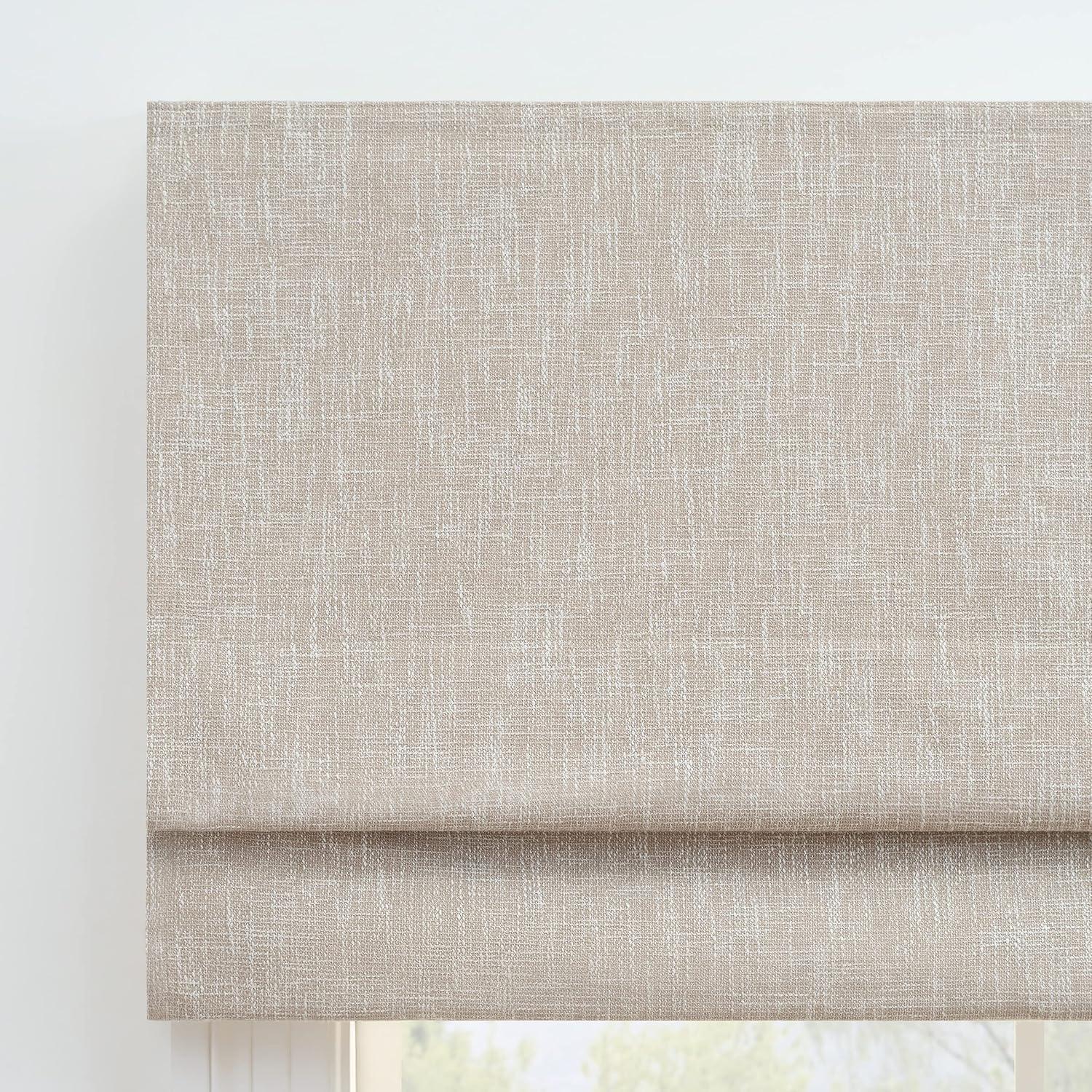 Drewton Motorized Textured Roman Shade