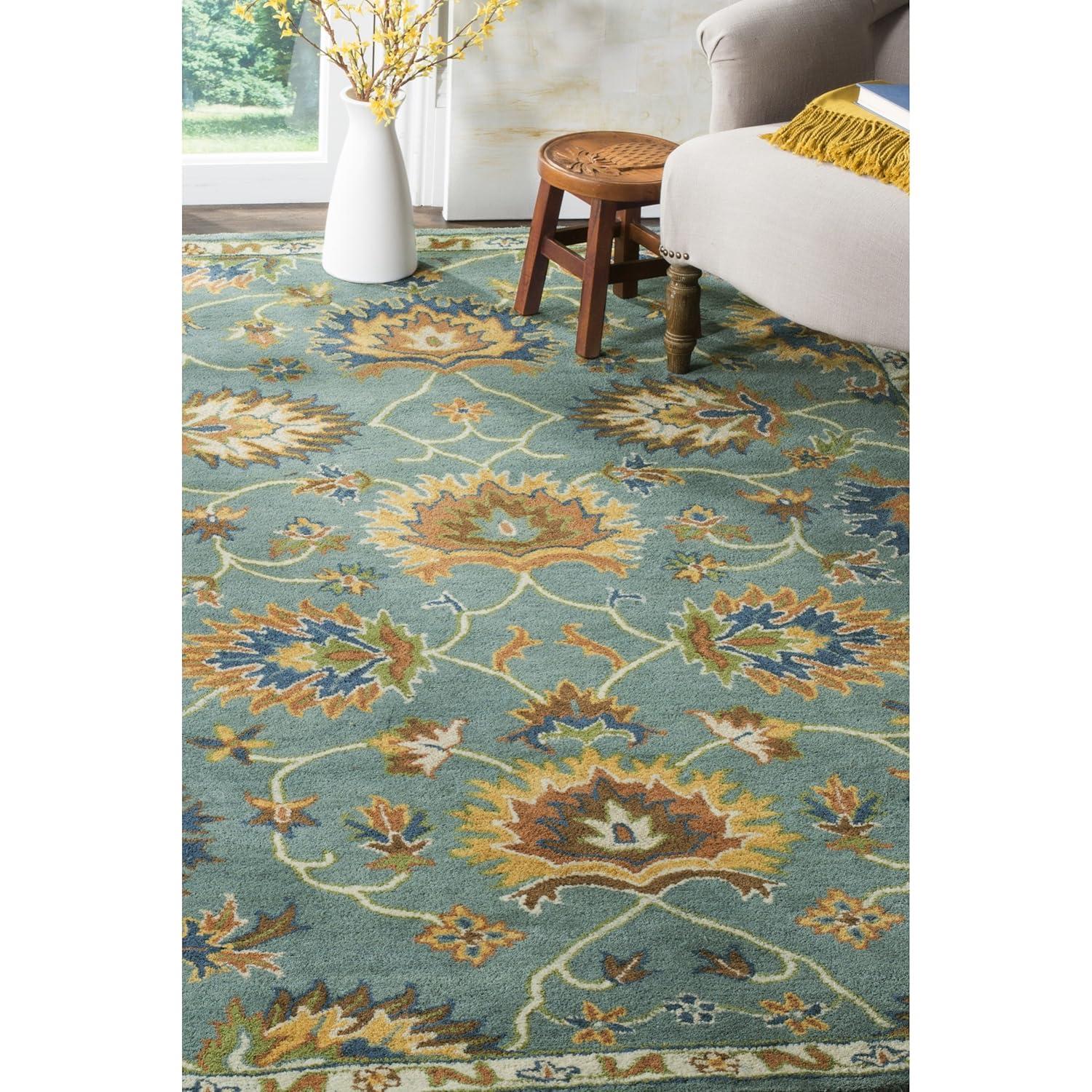 SAFAVIEH Heritage Odran Oriental Wool Area Rug, Light Blue, 5' x 8'