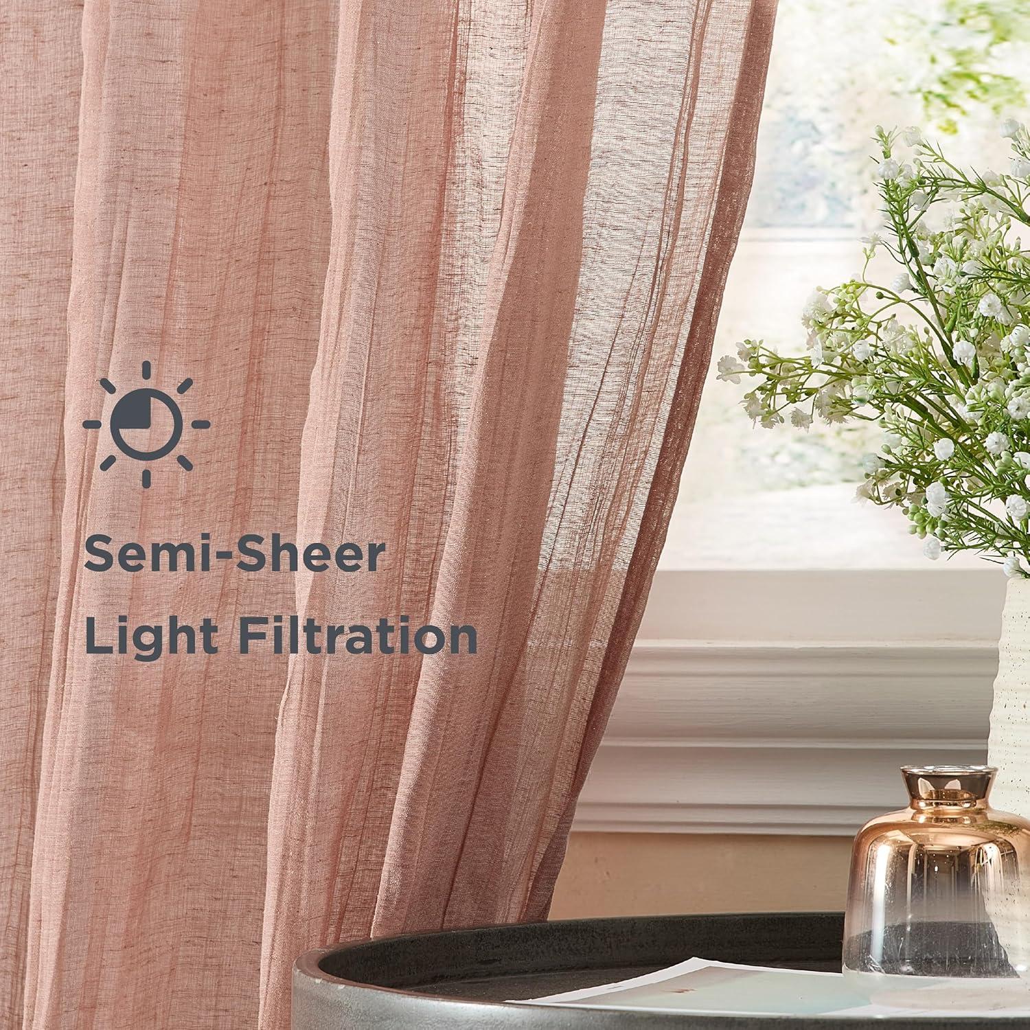 Solid Semi-Sheer Curtain Panels (Set of 2)