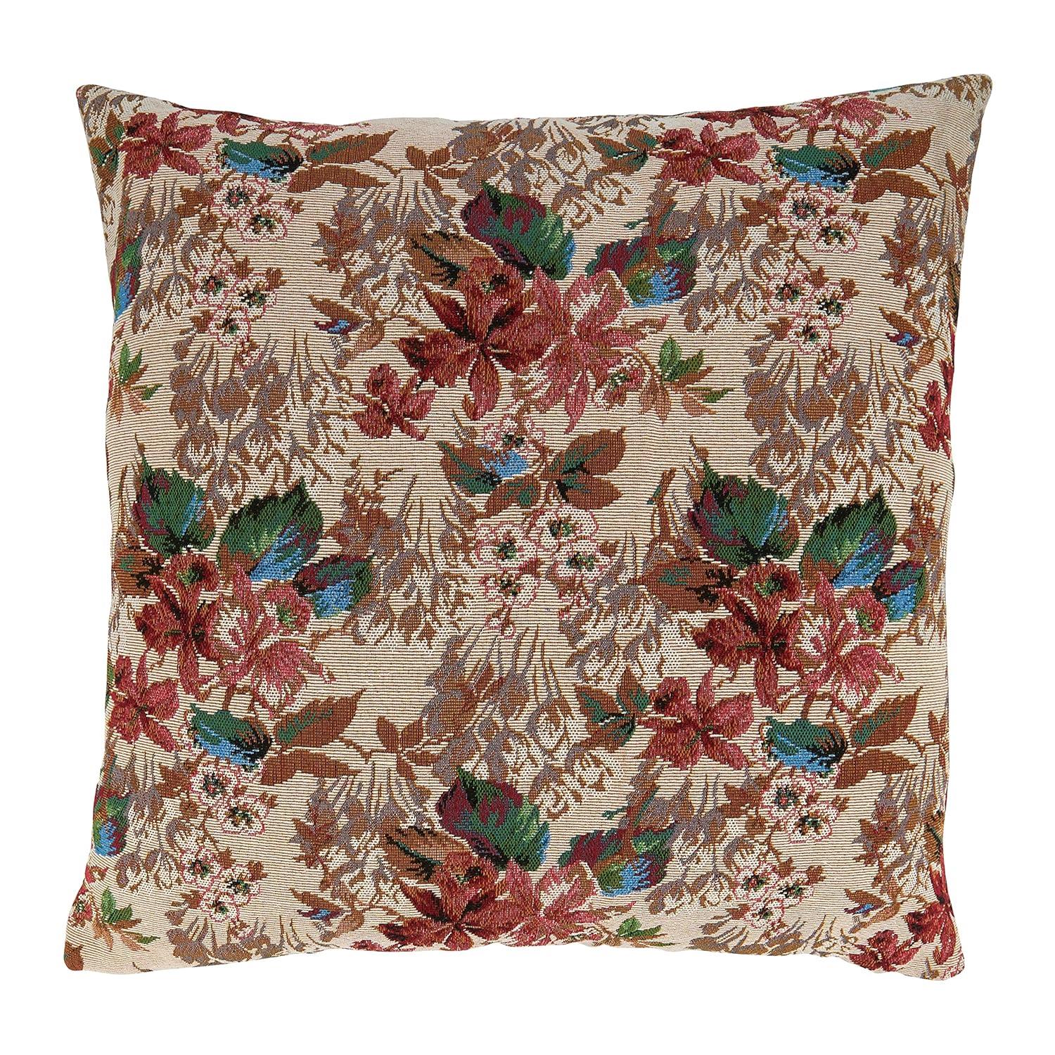 Saro Gertrude Collection Floral Reversible Pillow Cover
