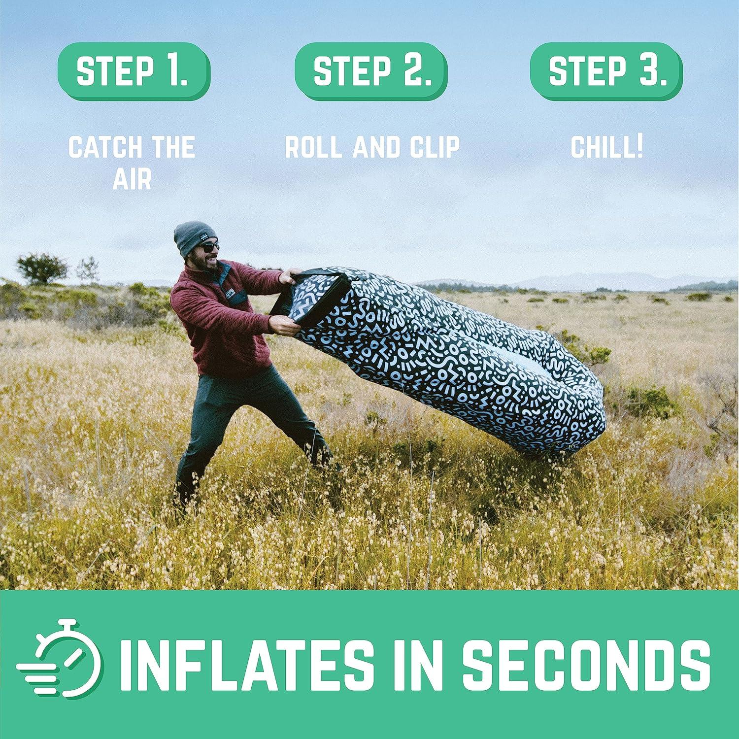 Chillbo Shwaggins Inflatable Couch – Cool Inflatable Chair Easy Setup is Perfect for Hiking Gear, Beach Chair and Music Festivals. (Royal Blue)