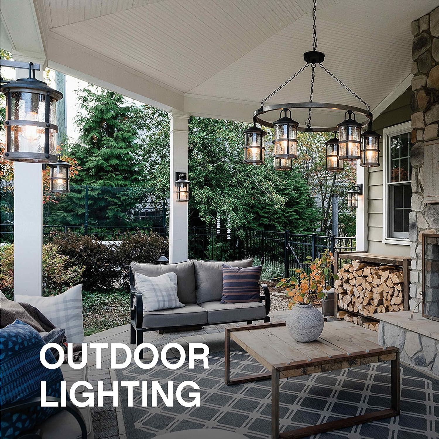 Republic Seeded Glass Outdoor Wall Mount Lantern
