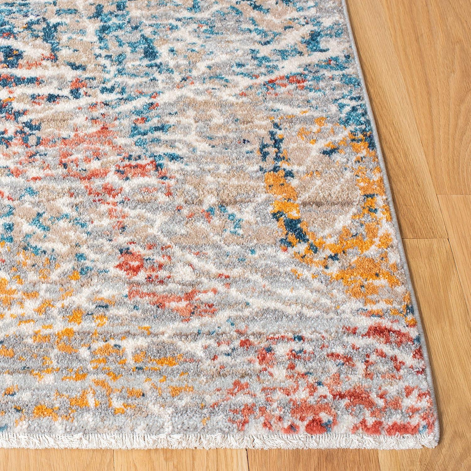 Madison MAD494 Power Loomed Area Rug - Grey/Orange - 5'3"x7'6" - Safavieh.