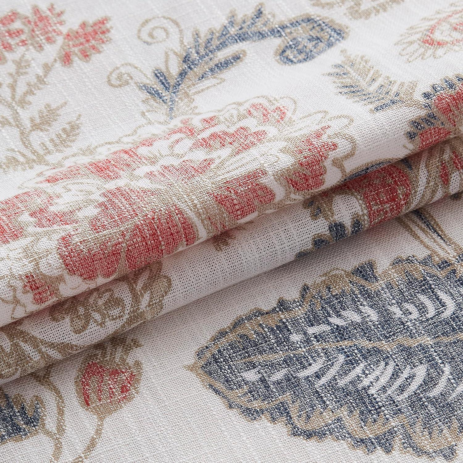 Red Barrel Studio® Floral Semi-Sheer Curtains Bohemian Light Filtering Window Treatments Set, Panels)