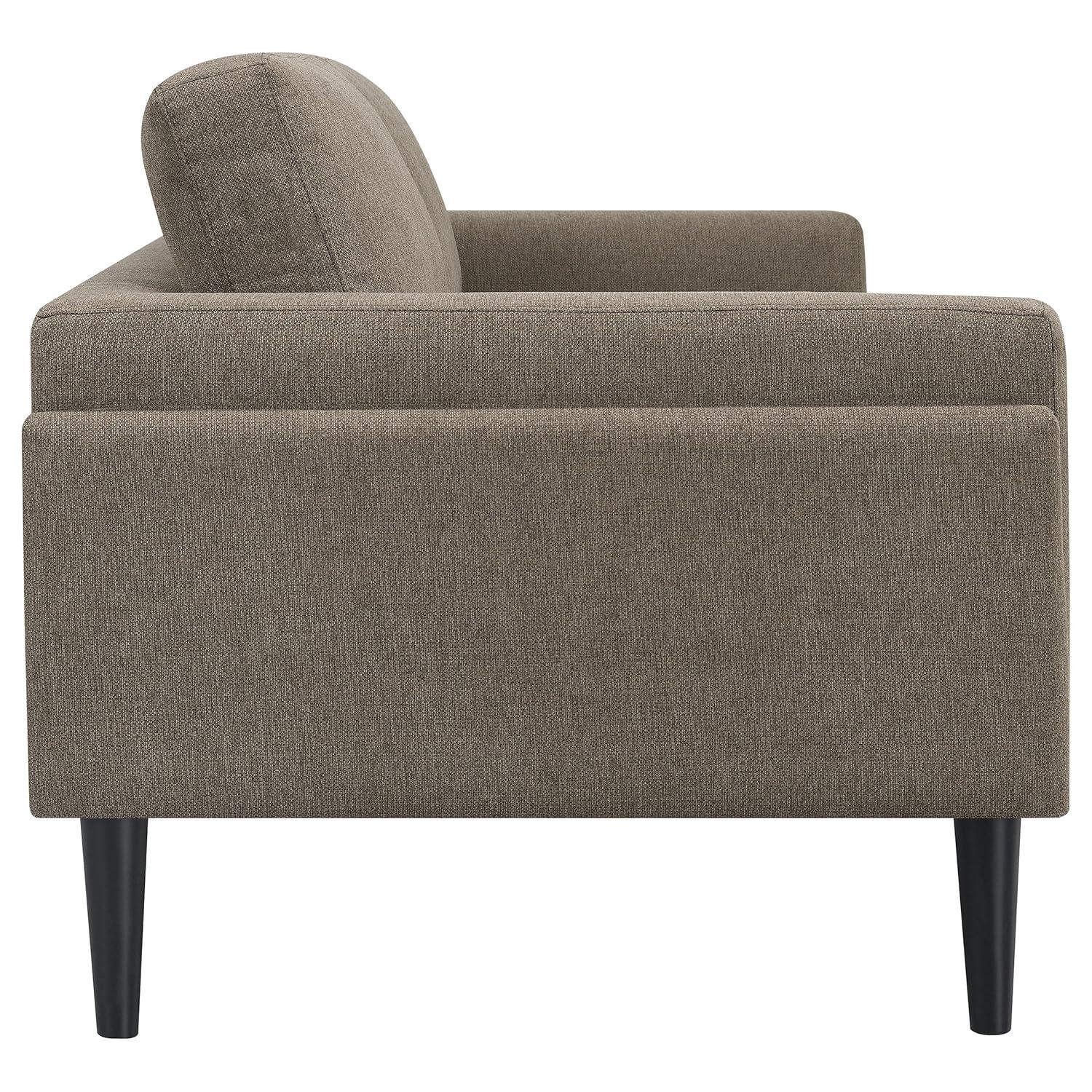Coaster Rilynn Upholstered Fabric Sofa with Track Arms in Brown