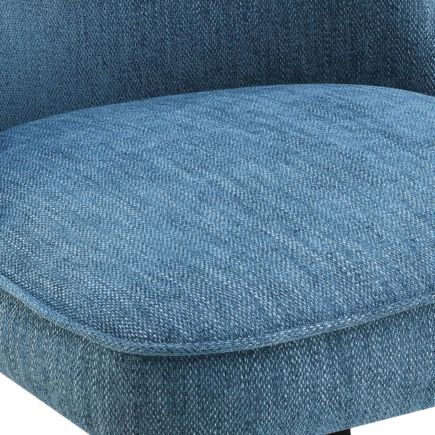 Martel Swivel Chair in Charcoal Herringbone Fabric with Black Legs