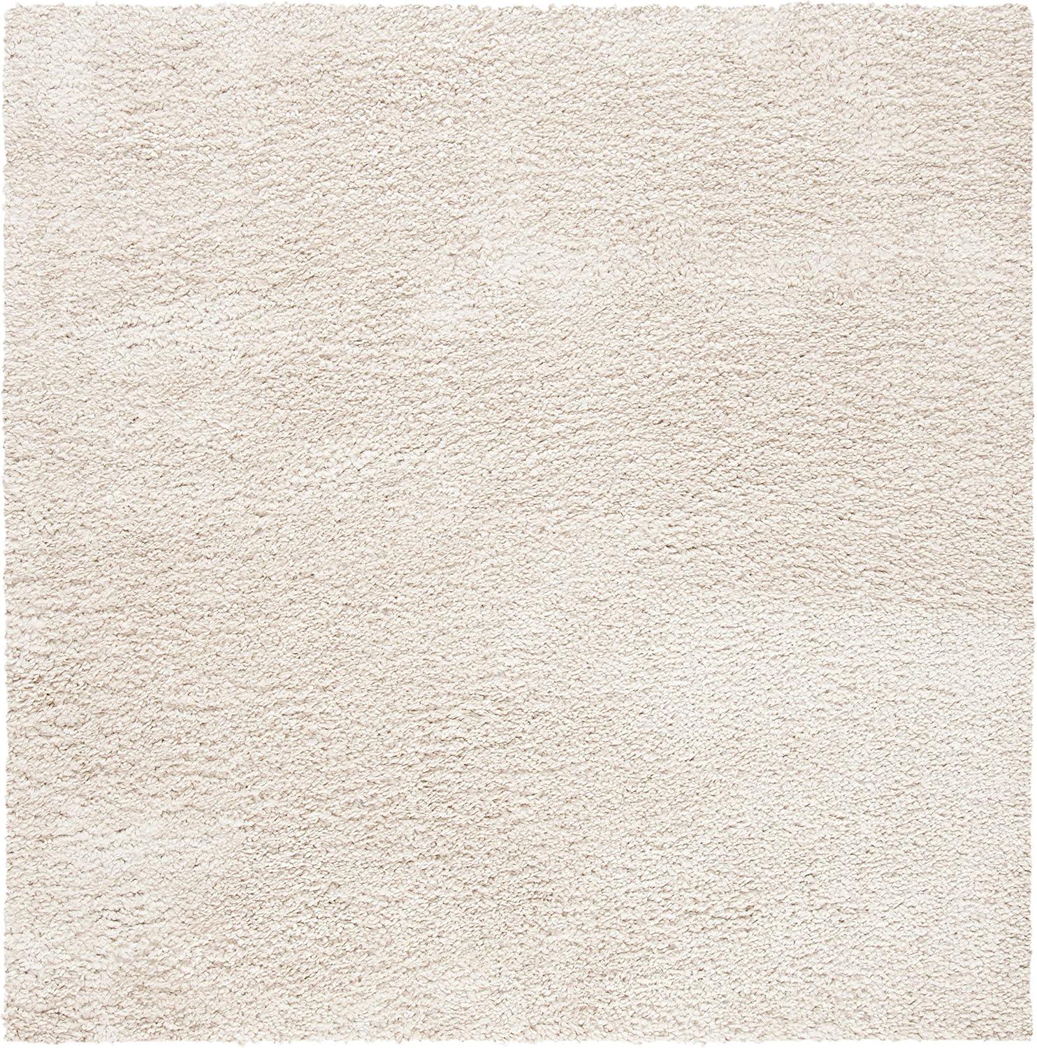 SAFAVIEH August Carlene Solid Plush Shag Area Rug, Beige, 11' x 11' Square