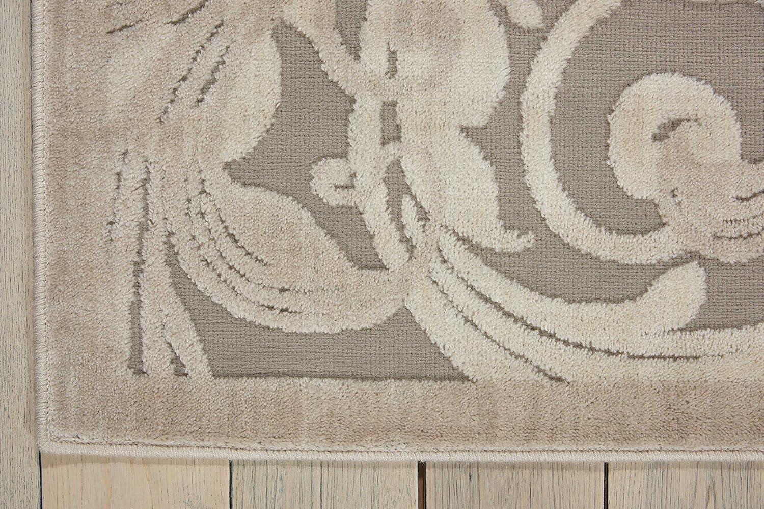 Nourison Graphic Illusions Floral Grey/Camel 2'3" x 3'9" Area Rug, (2x4)