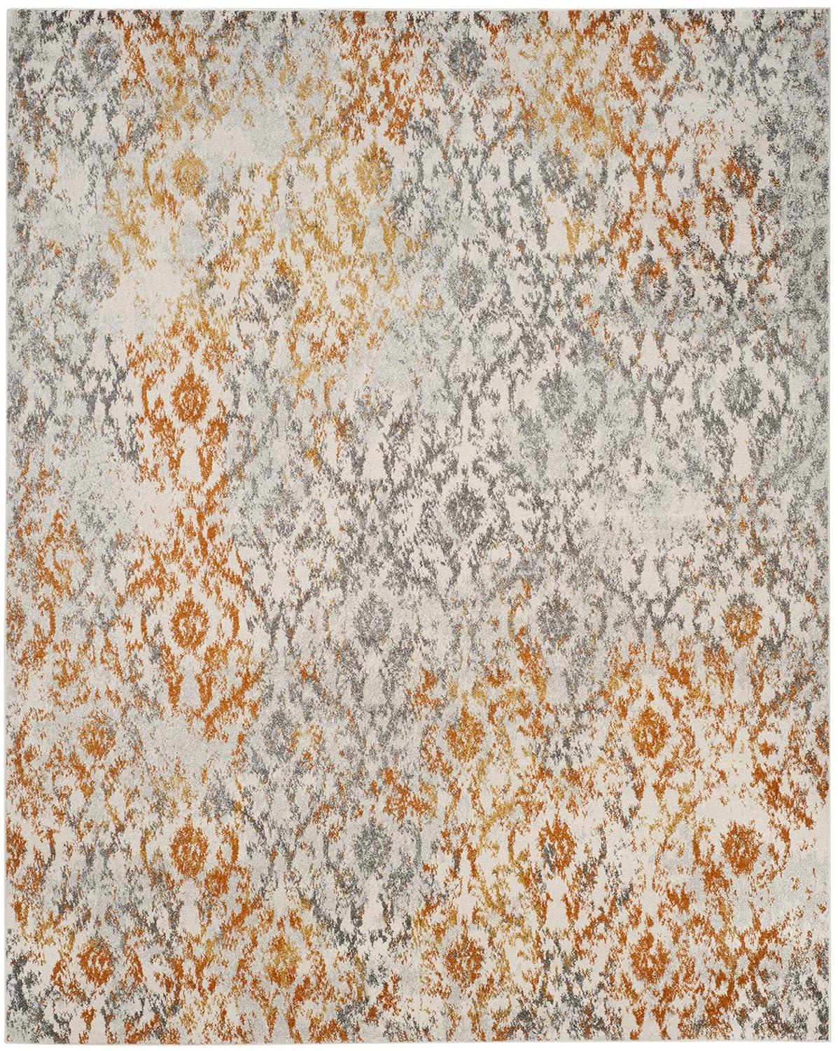 Madison MAD608 Power Loomed Indoor Area Rug - Cream/Orange - 6'7"x9'2" - Safavieh.