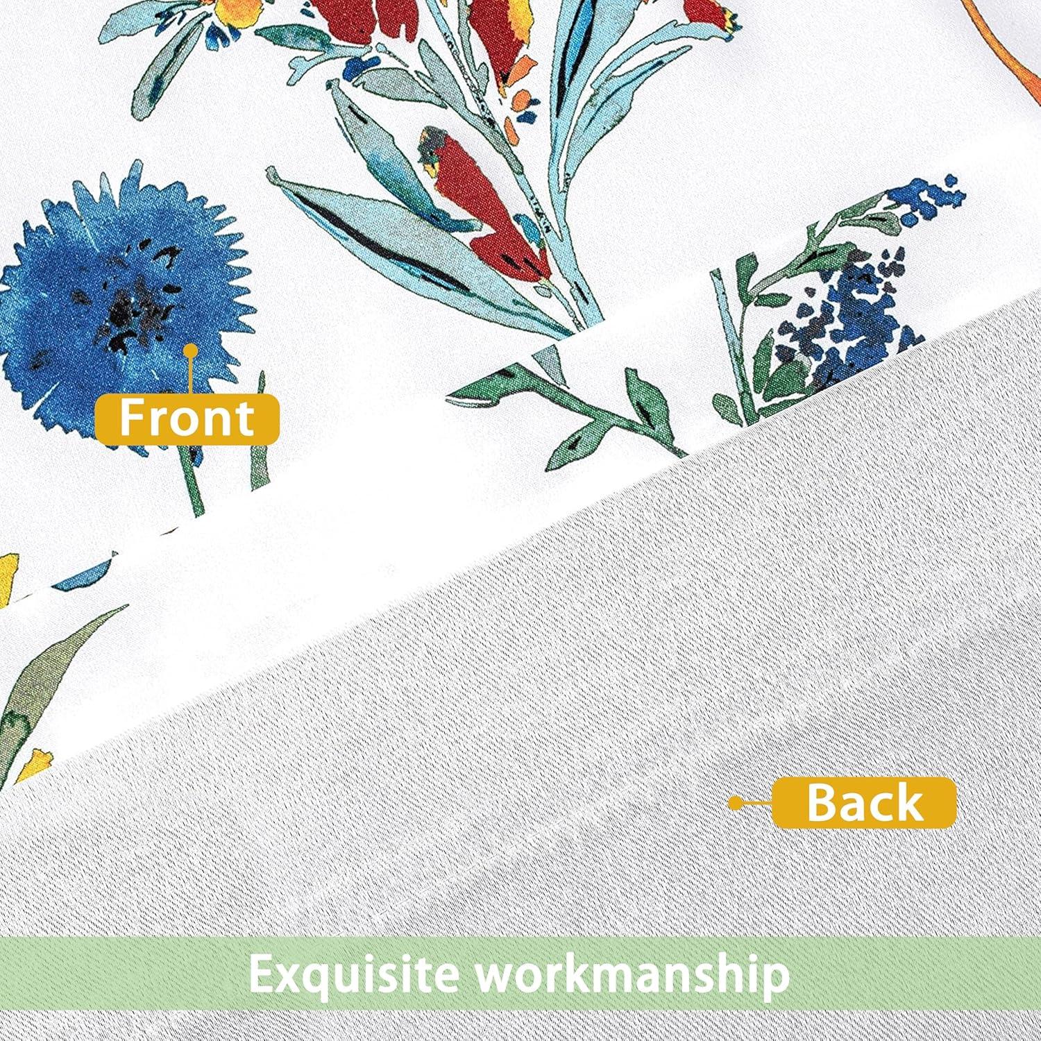 DriftAway Sylvia Floral Botanical Herbs Watercolor Printed Pattern Lined Blackout Thermal Insulated Window Curtain Valance Rod Pocket Single 52" x 14" Plus 2" Header Multi